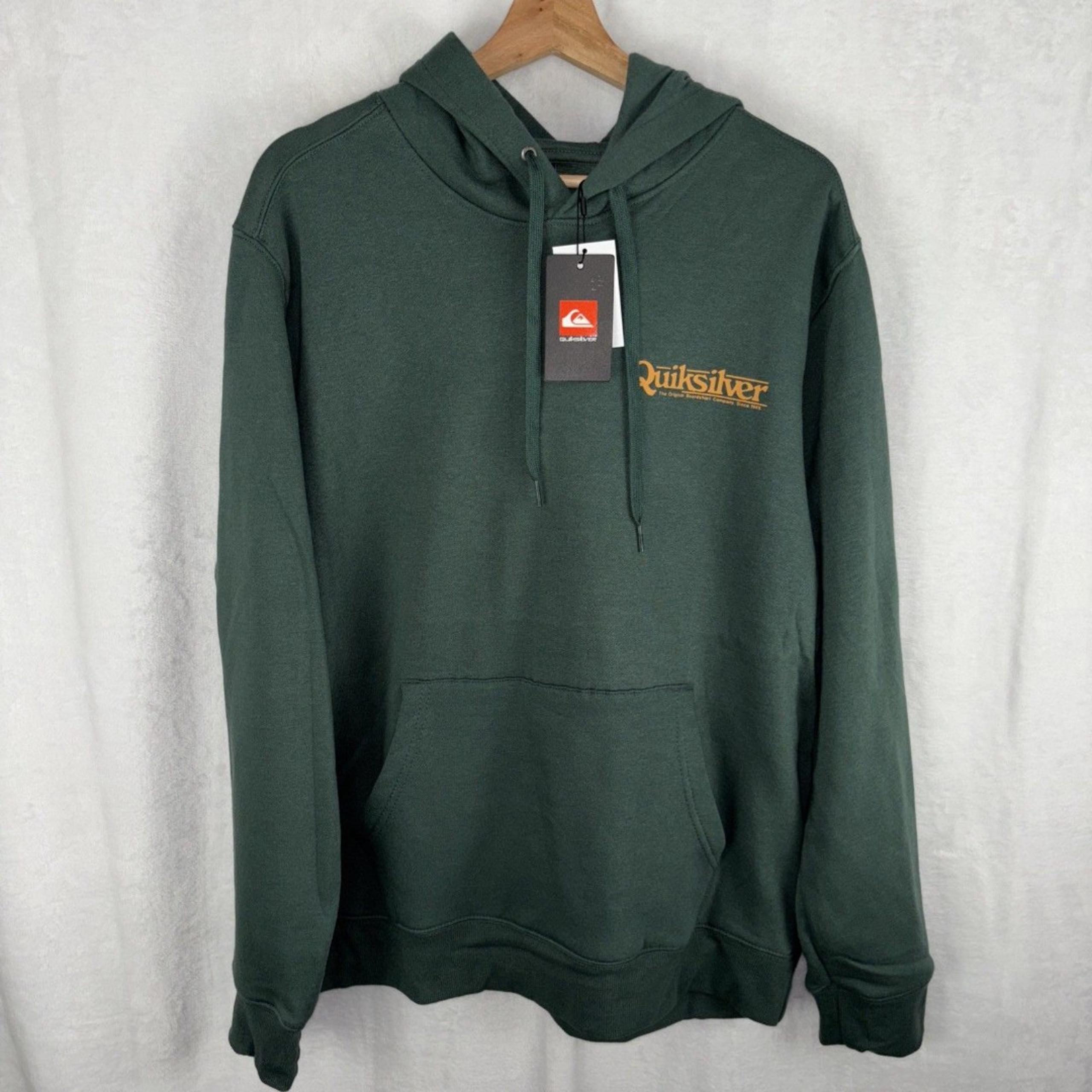 Quiksilver Men's Hoodie Fleece Long Sleeve Green Topiary NWT Size Large