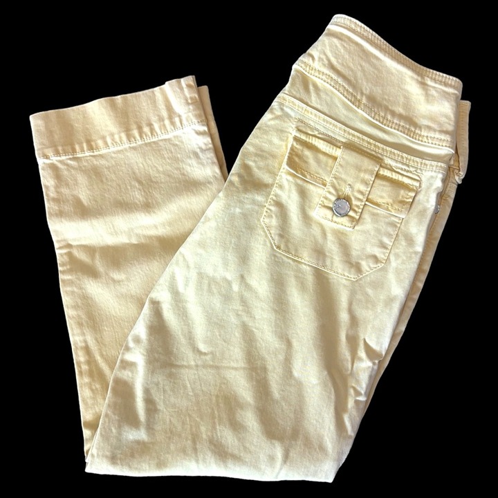Pure Color Yellow Capri Crop Pant 27 Waist