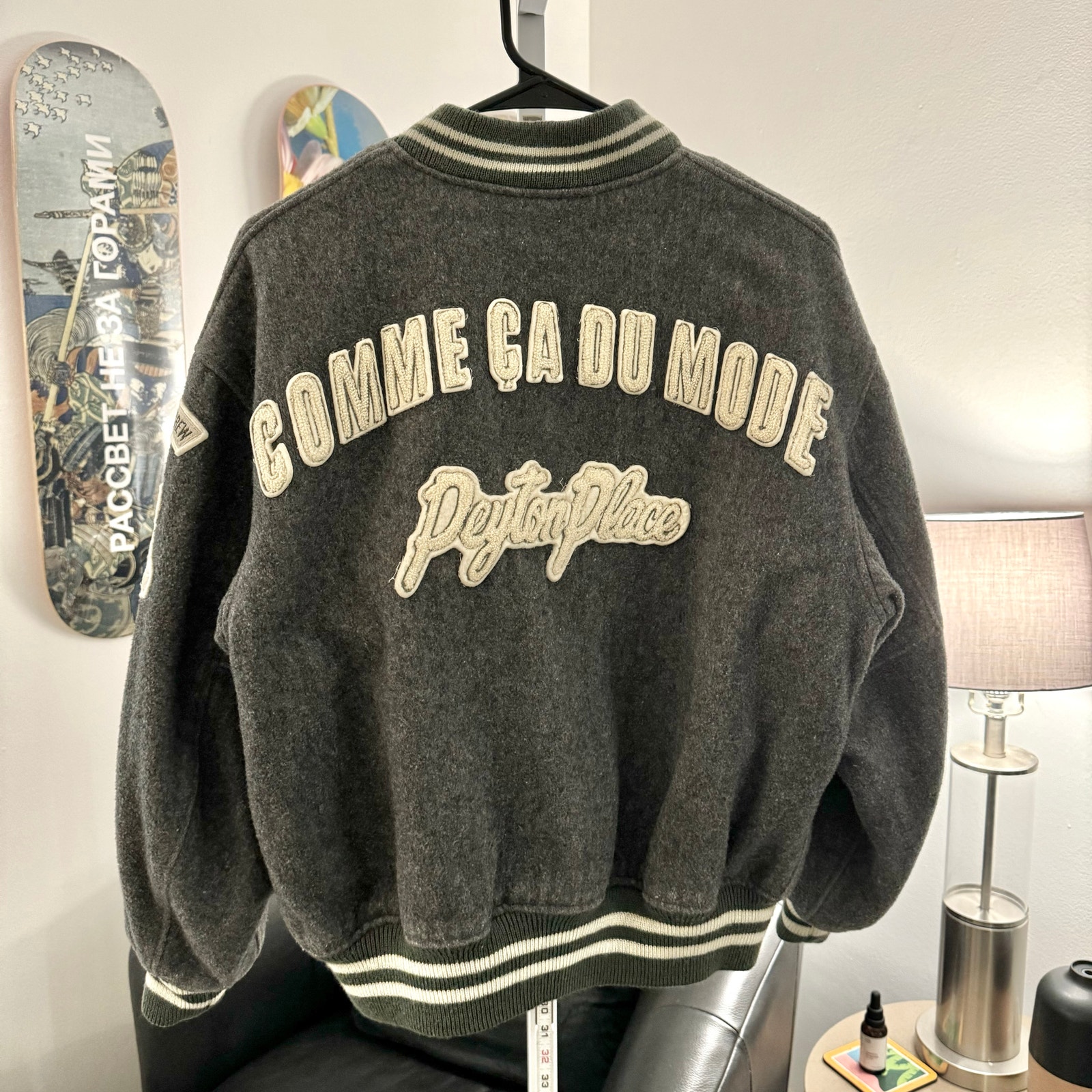 vintage ppfm comme ca du mode wool lined varsity jacket sz s