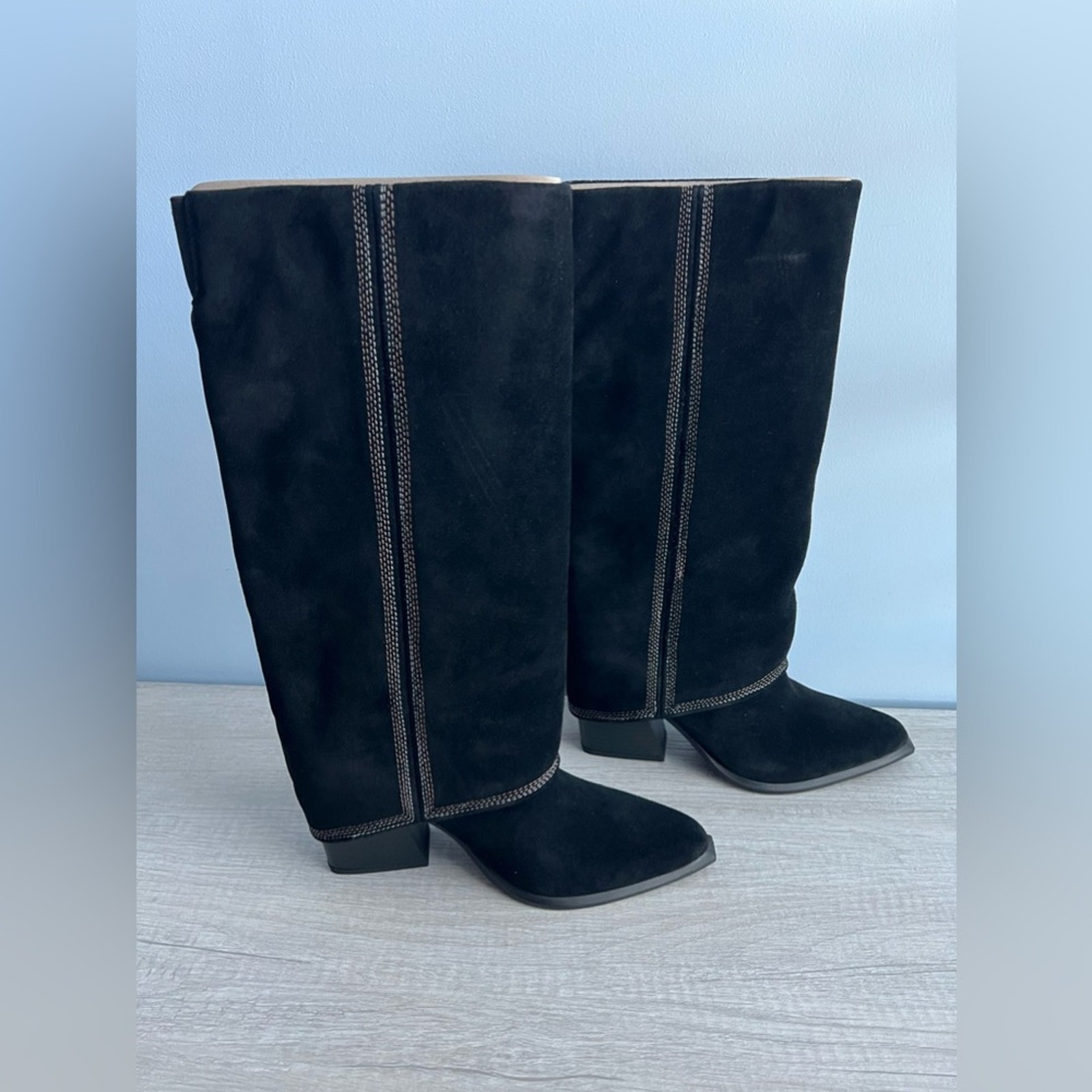 Nine West Women's Rimepy Fold Over Cuff Dress Boots Size 8.5