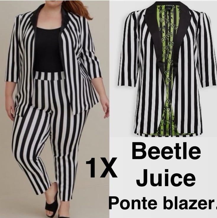 Torrid BEETLEJUICE PONTE TAILORED BLAZER 1X