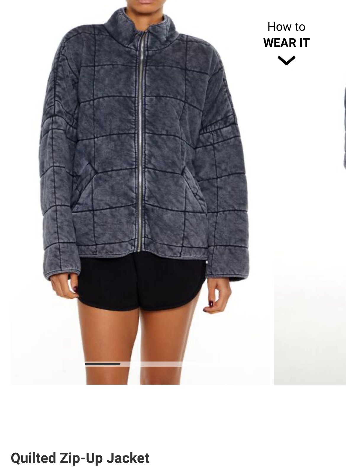 Forever 21 Quilted zip-up jacket