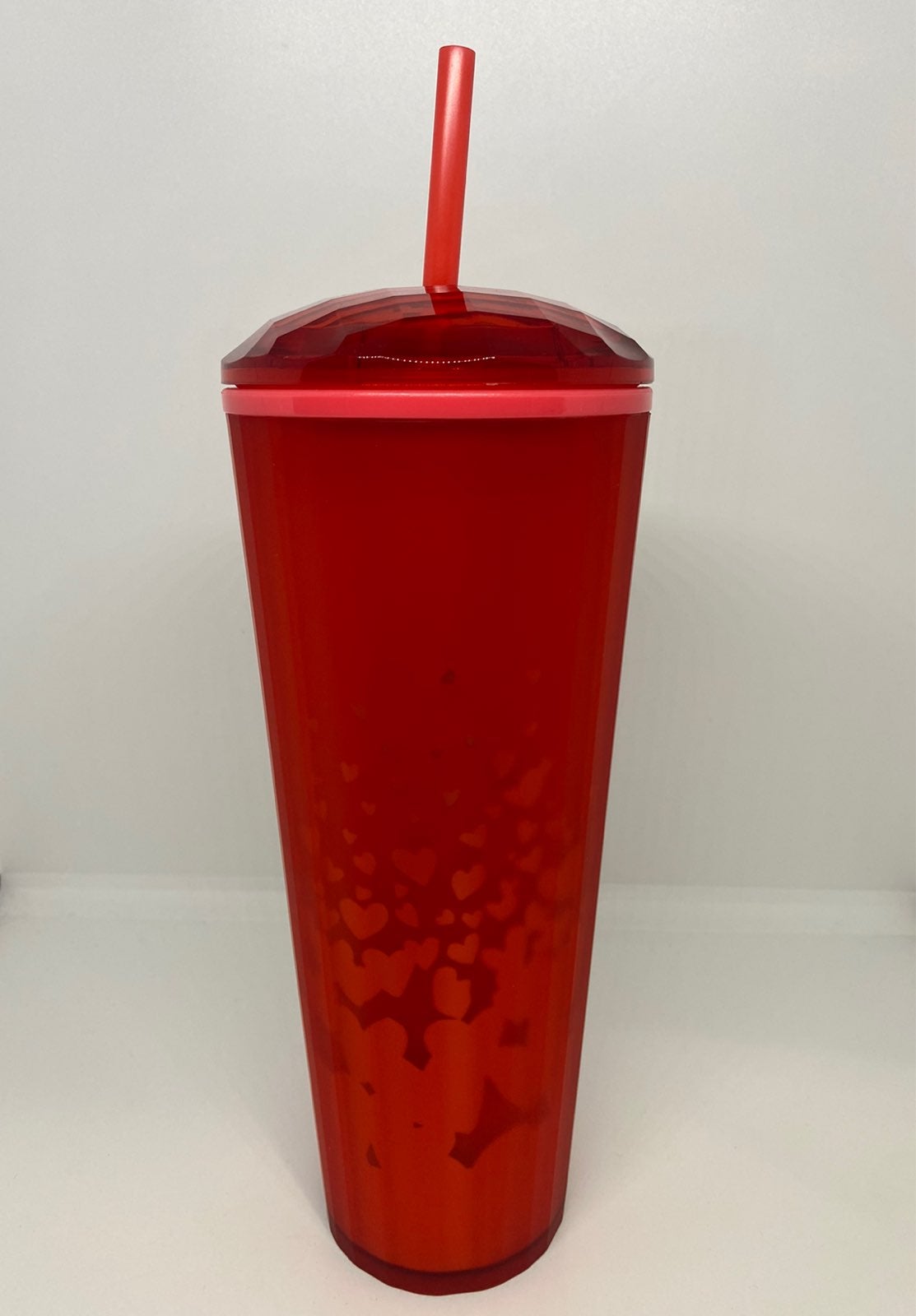 Starbucks Red Hearts Kaleidoscope 24 oz Venti Dome Cold Cup Tumbler Valentines