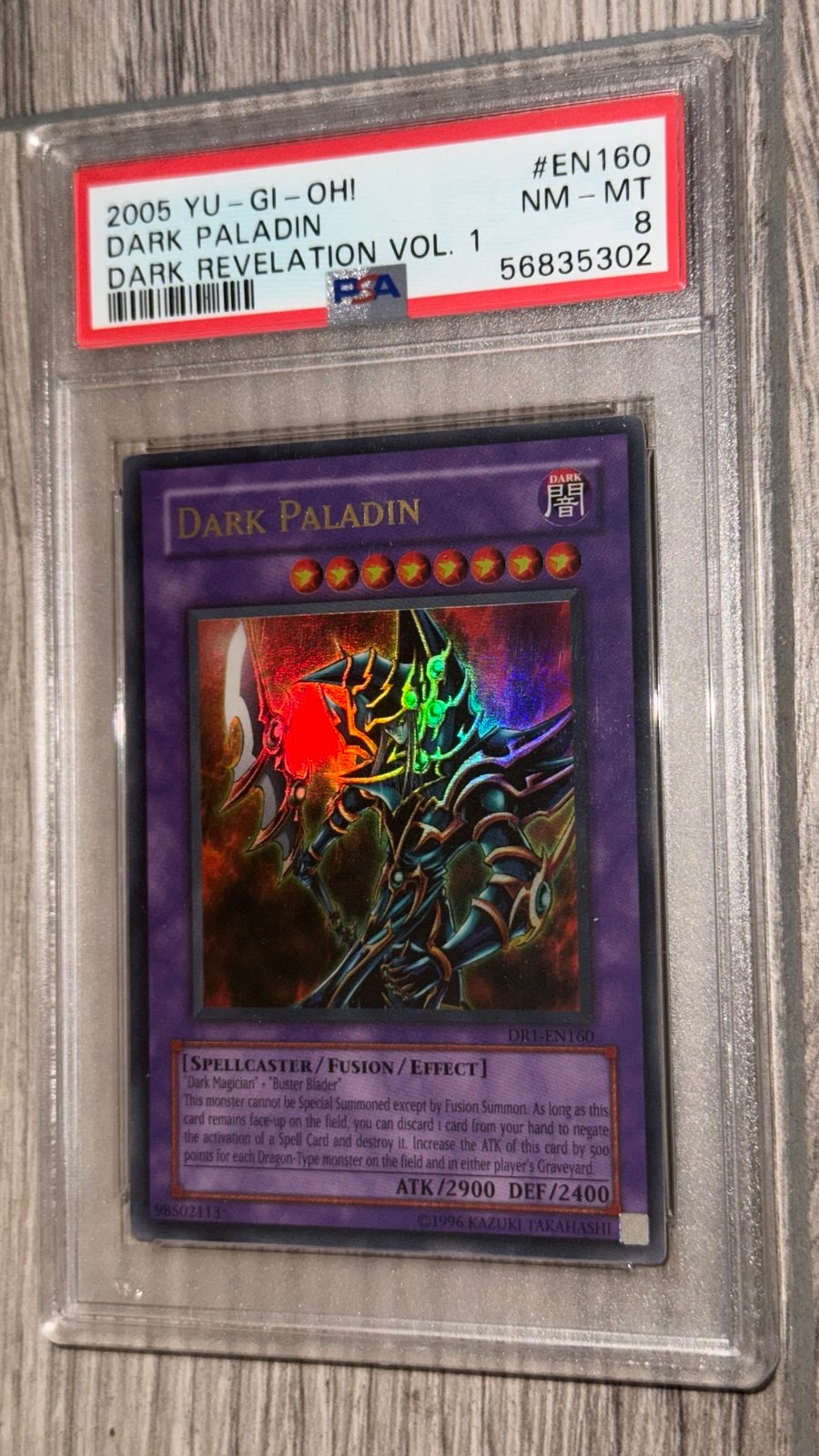 2005 YuGiOh! Dark Paladin DR1-EN160 PSA 8