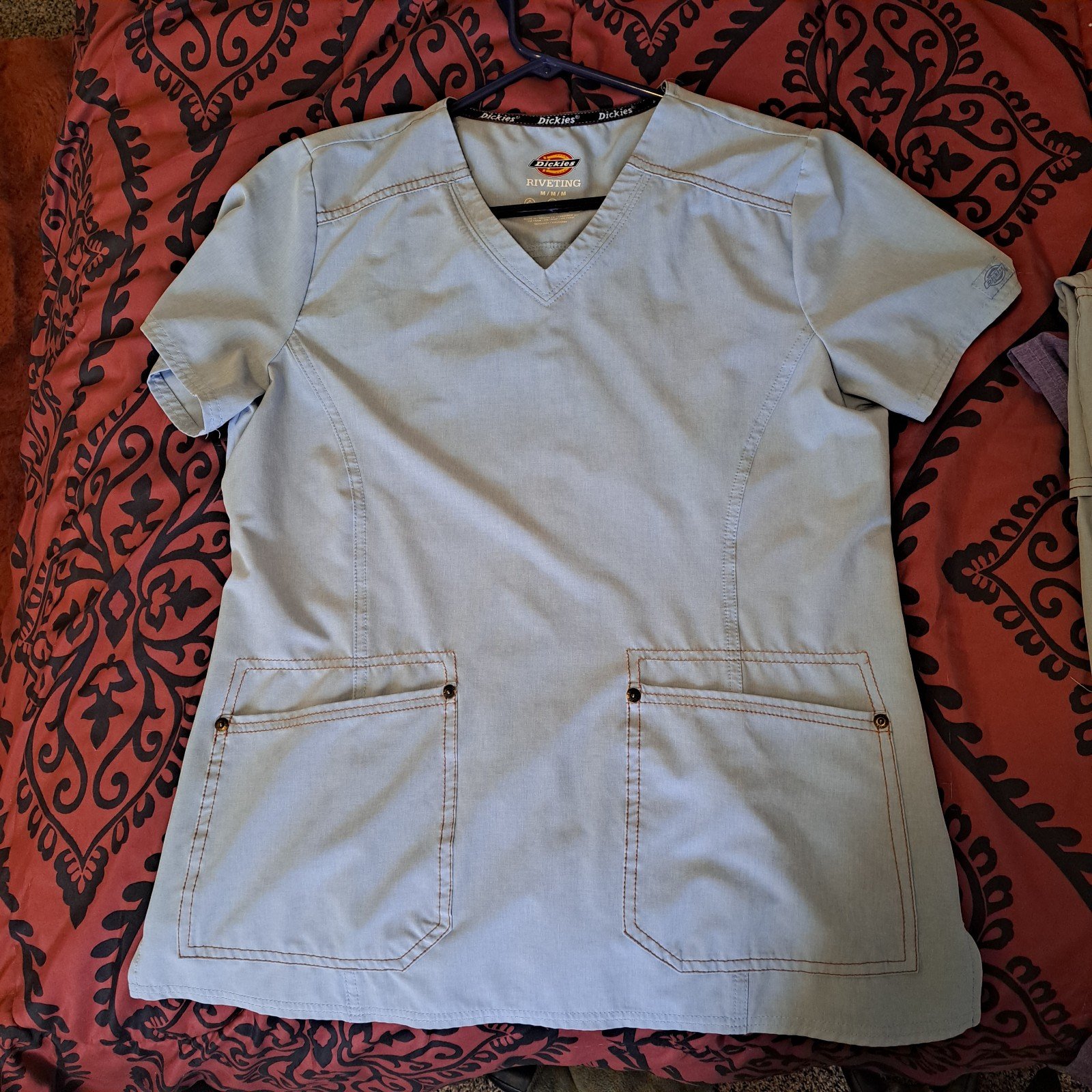 Medical Scrub Set Women's Size M Dickies Riveting Light Blue