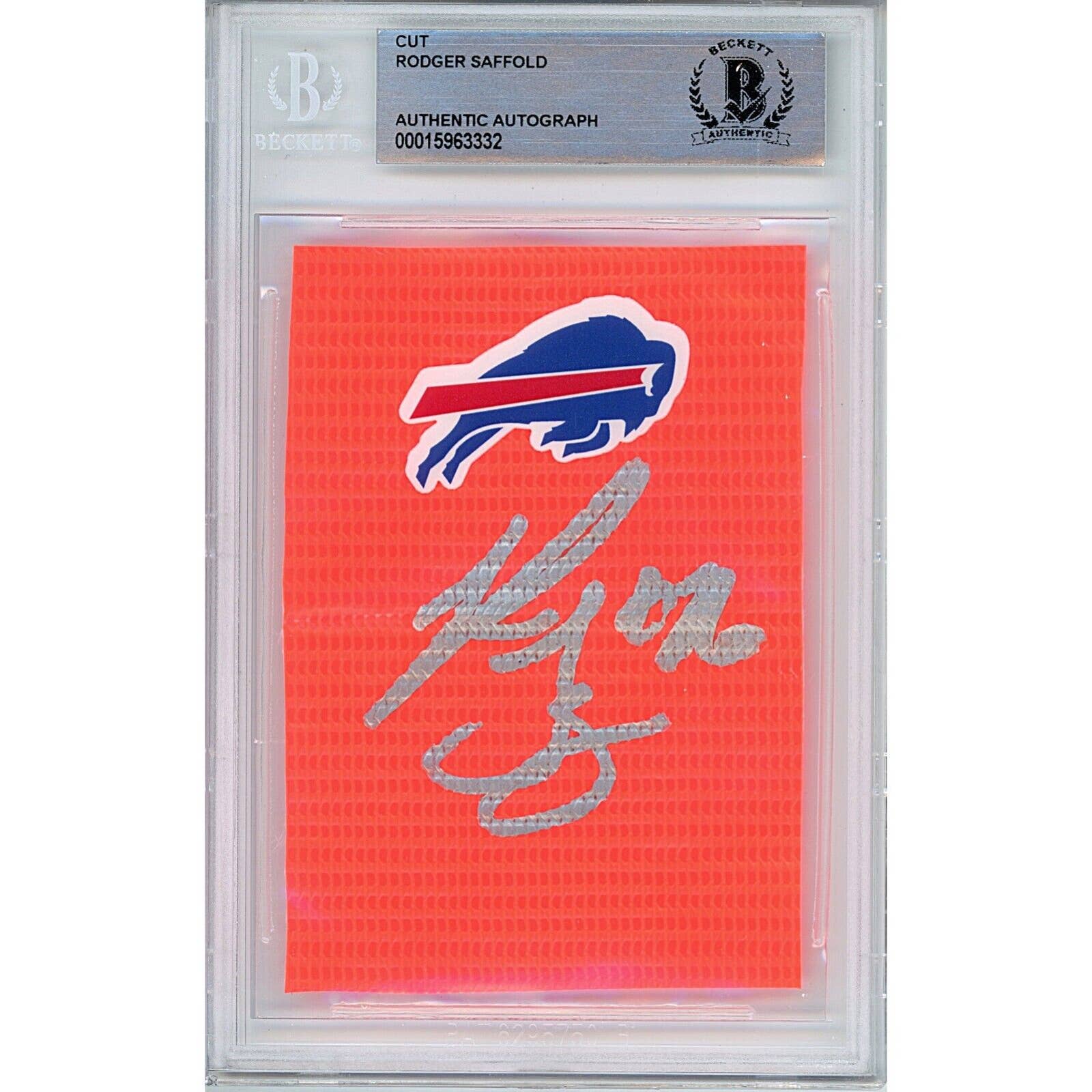 Rodger Saffold Signed Buffalo Bills Football TD Pylon Cut Beckett Authentic Slab