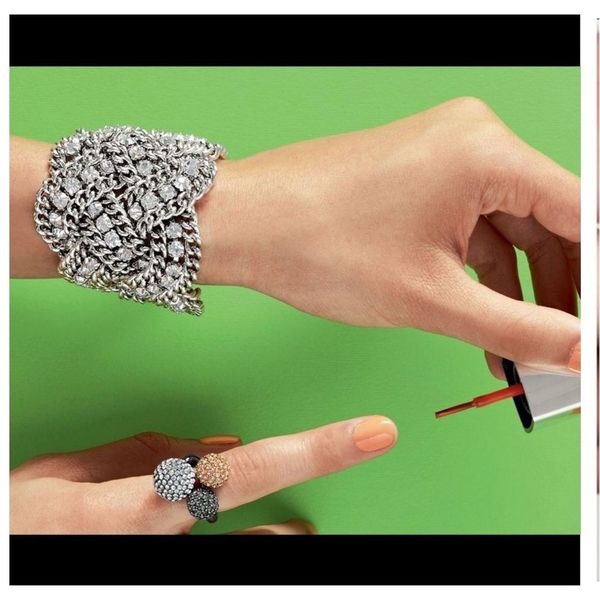 Stella & Dot Silver tone Petra Braided Crystal Bracelet