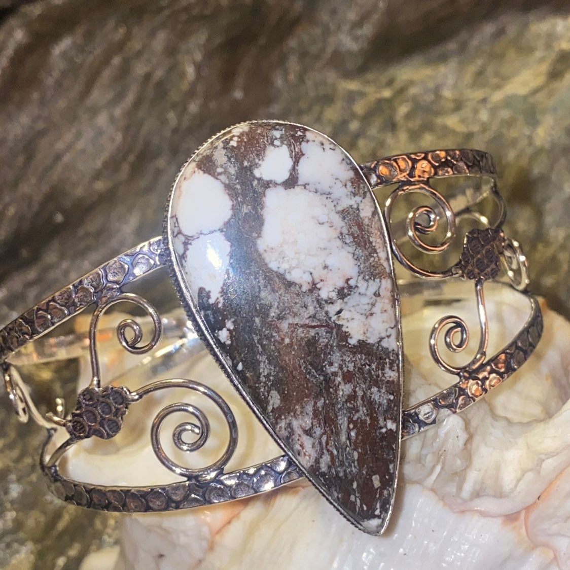 Wild horse Jasper Handcrafted teardrop statement pendant