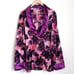 Anthropologie Women Lux Sleep Shirt Size 3X Purple Floral Velvet Satin Button