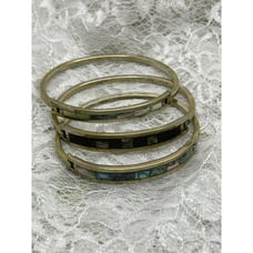 Vintage/Antique Gold/Silver Mix Abalone/Mother of Pearl Design Bracelets 3pc set