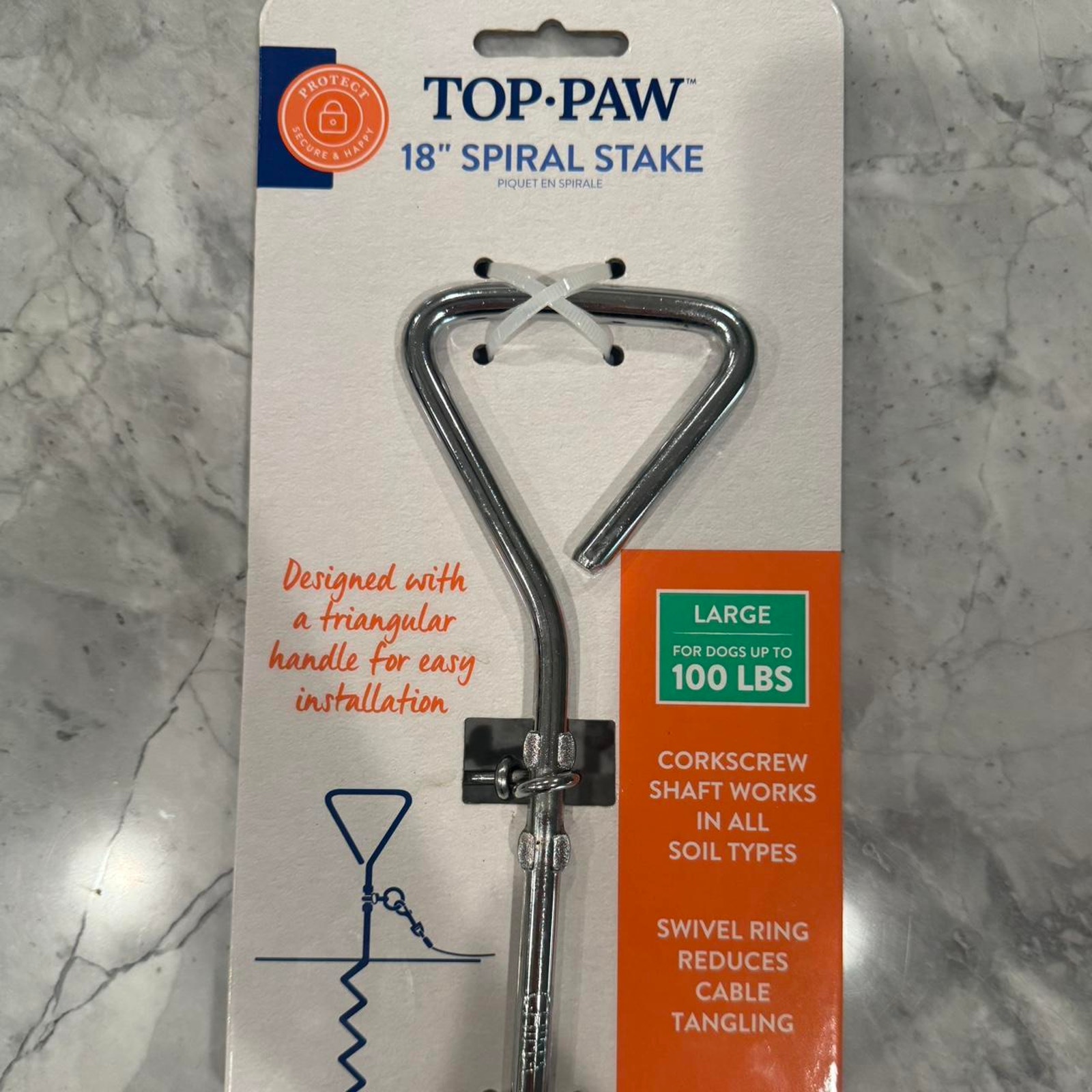Top paw spiral stake and wire