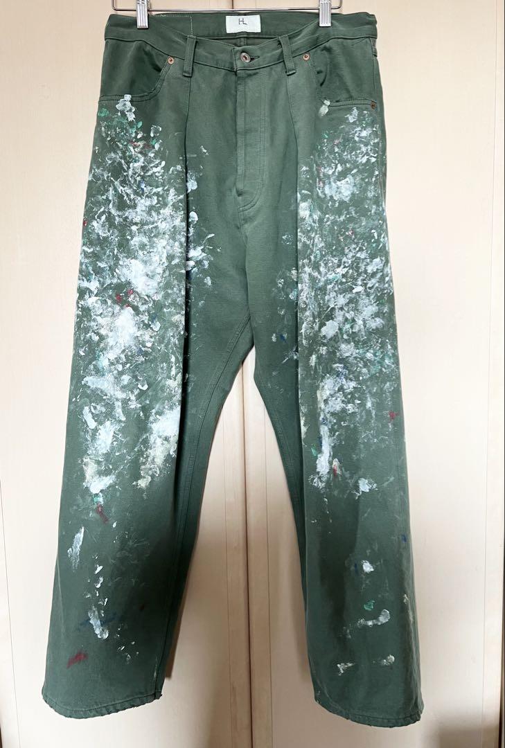 【期間限定！最安値挑戦】 Herill HL leg straight Drab 4PK-Olive Tuck Splash Denim パンツ