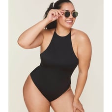 Andie Swim The Asbury Eco Nylon One Piece Swimsuit in Black S NWT