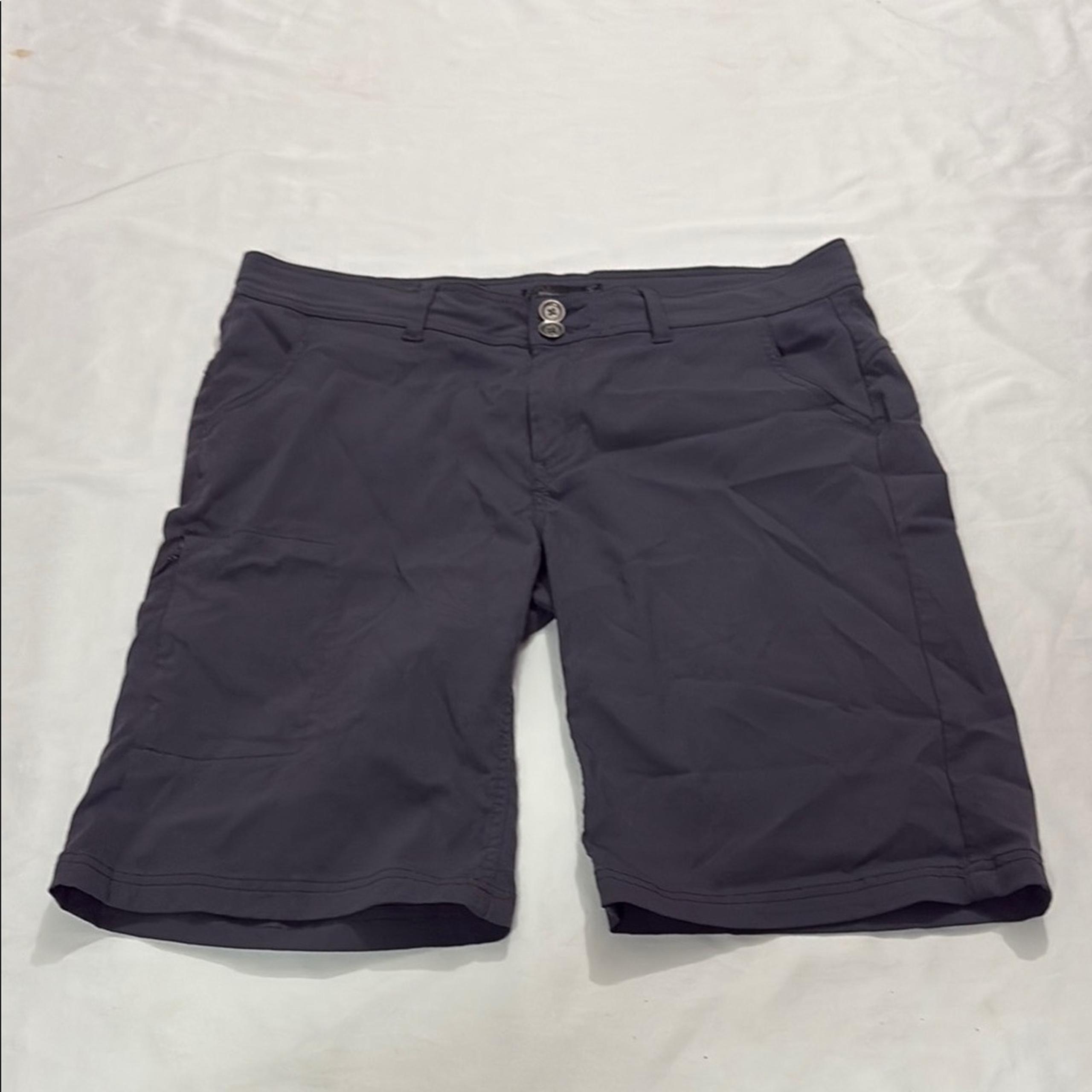 Prana Womens 14 Athletic Outdoor Hiking Pockets Bermuda Pull on Comfy Shorts