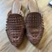 Matisse brown Woven Leather Slip On Mules Slides Boho Coastal Vibes Size 10