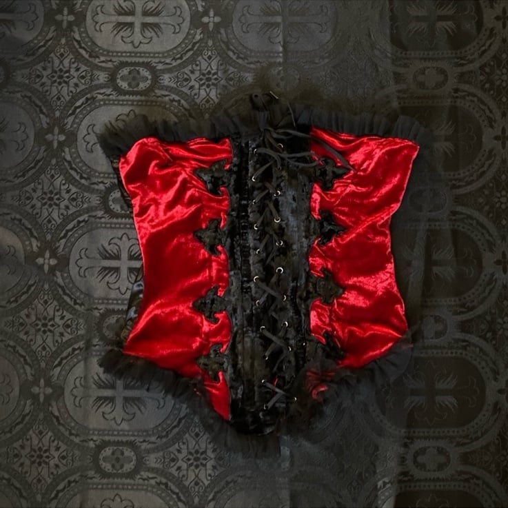 vintage gothic raven strapless corset ☥