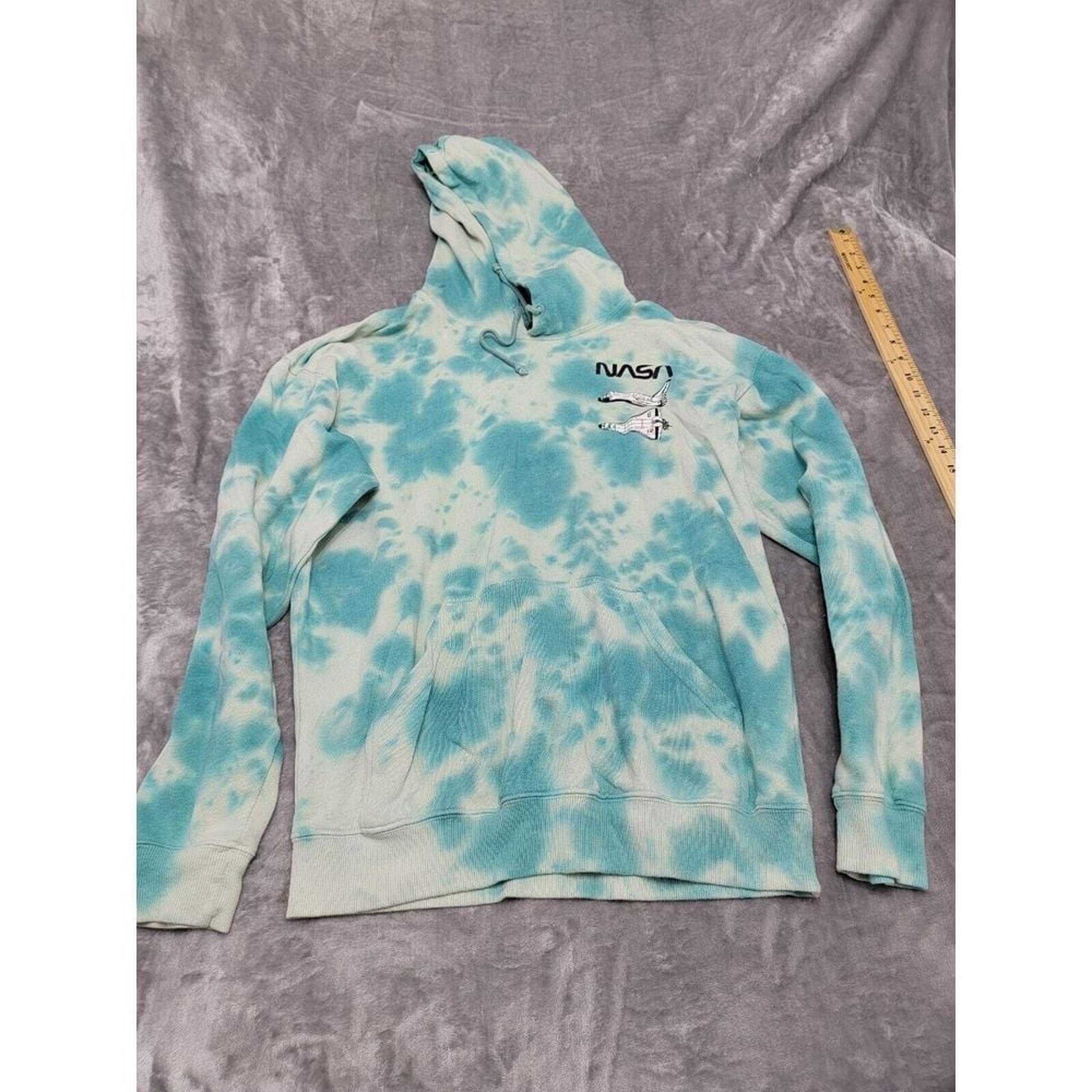 Neon Riot NASA men's Sweatshirt Hoodie Medium Blue Tie Dye