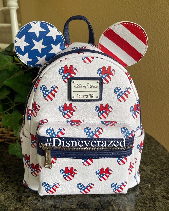 Loungefly Disney Parks Mickey & Minnie Mouse Americana Patriotic Mini Backpack