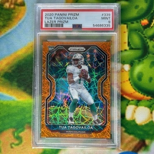 Tua Tagovailoa RC 2020 Panini Prizm NFL #339 Rookie Lazer - Dolphins - PSA 9 ❄️