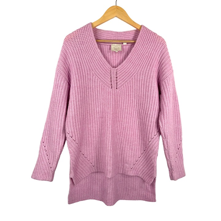 Ted Baker London Lilac Oversized high low wool blend Sweater sz M(3)
