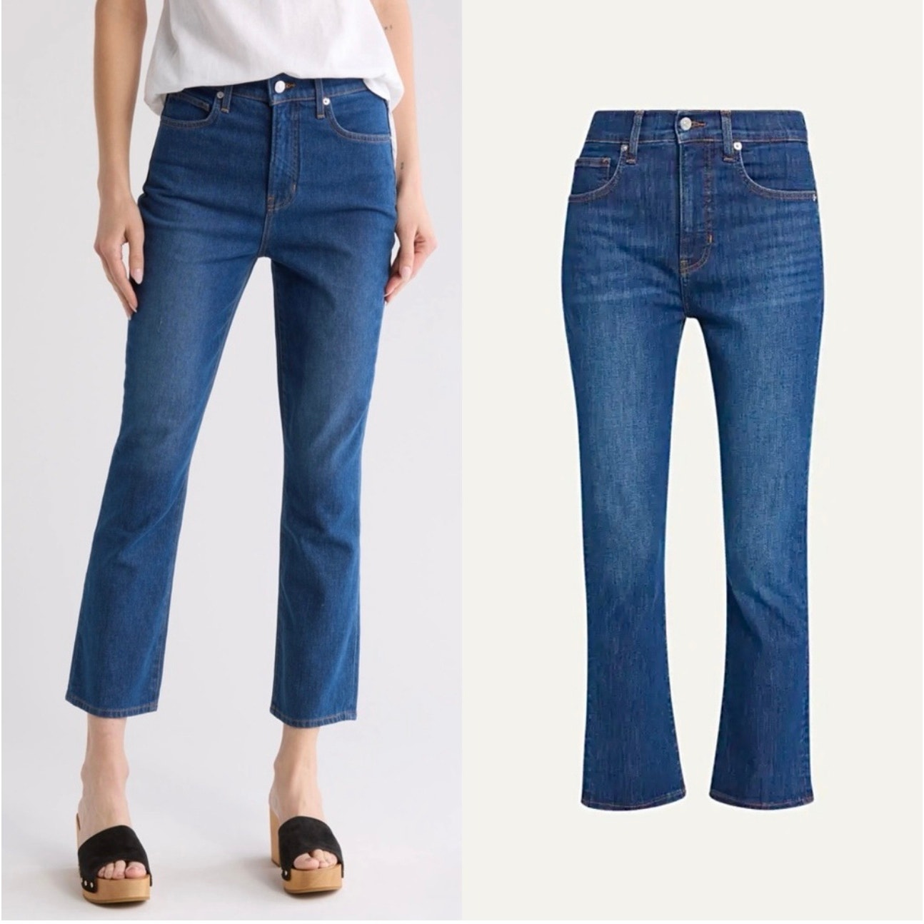 Veronica Beard Carly Crop Kick Flare Jeans in Cornflower sz 27 NEW 348.00