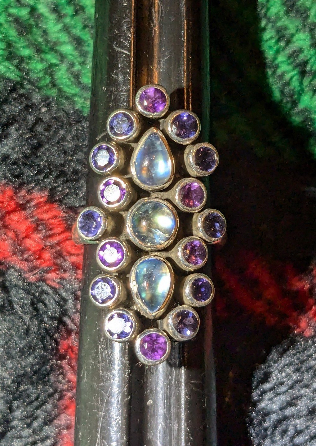 Gorgeous Nicky Butler Moonstone and Amethyst ring size 5