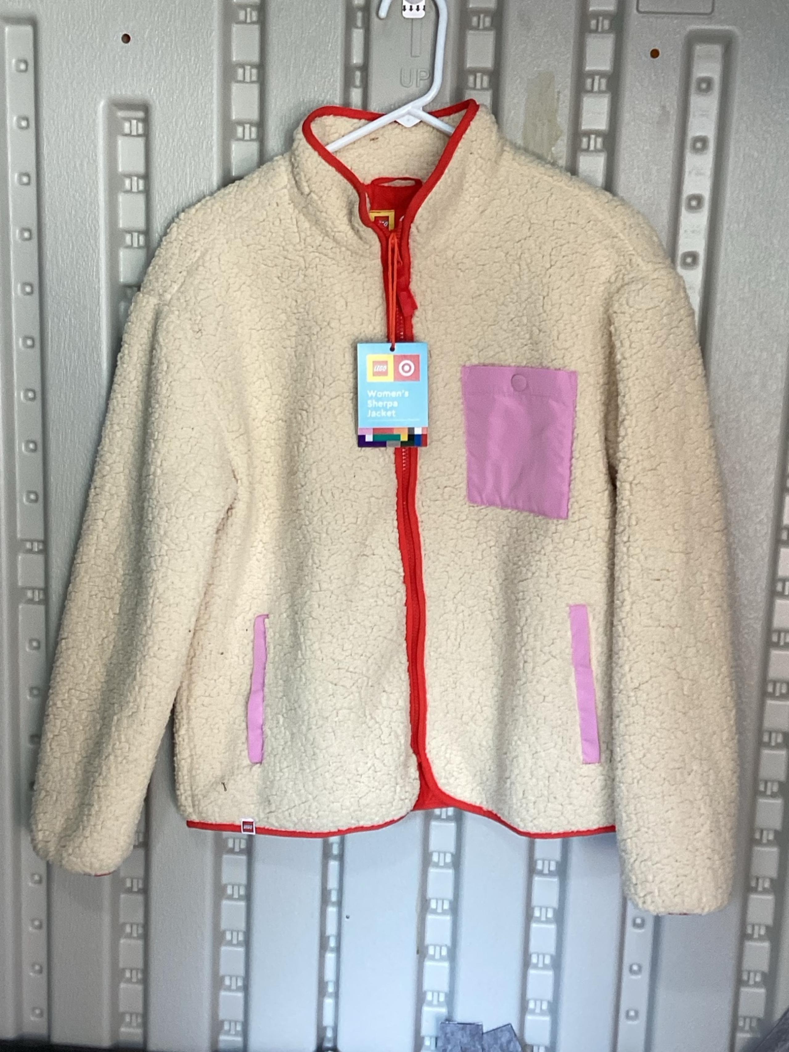 Target x Lego Sherpa CONTRAST POCKET FLEECE JACKET Womens Medium LIMITED NEW