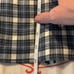 New TWP Blue Plaid top with Stand Collar with exaggerated sleeves, size XL