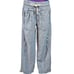 Athleta Cabo Linen Wide Leg Pants Heather Blue Size 4 Women's O71