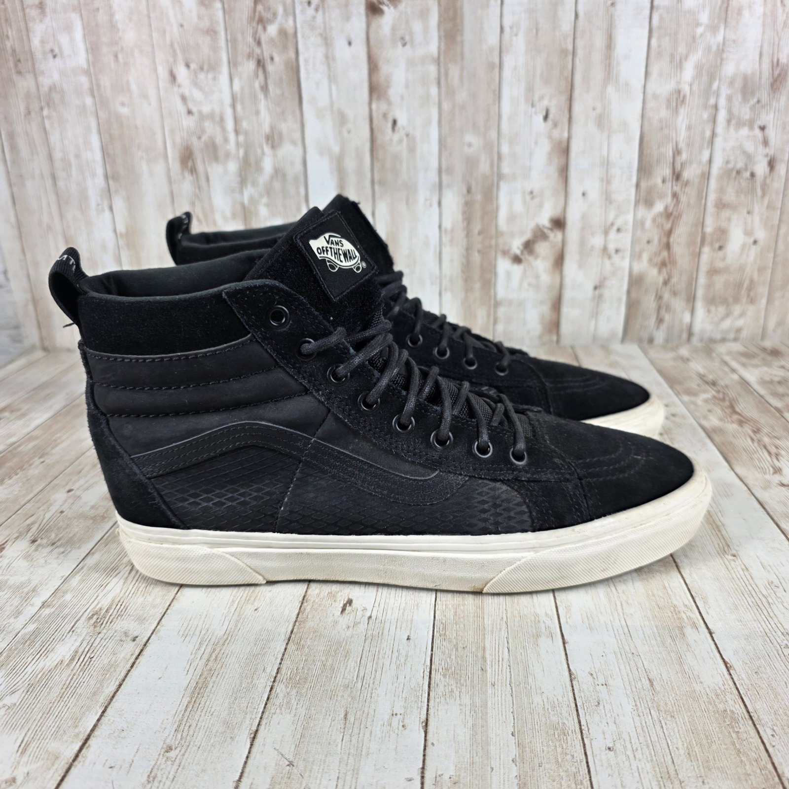 Vans SK8-Hi MTE High Top Sneakers Waterproof Black Suede Mens Size 10
