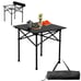 Folding Portable Camping Outdoor Picnic Table Carbon Steel with Carry Bag, Black