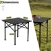 Folding Portable Camping Outdoor Picnic Table Carbon Steel with Carry Bag, Black