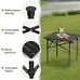Folding Portable Camping Outdoor Picnic Table Carbon Steel with Carry Bag, Black