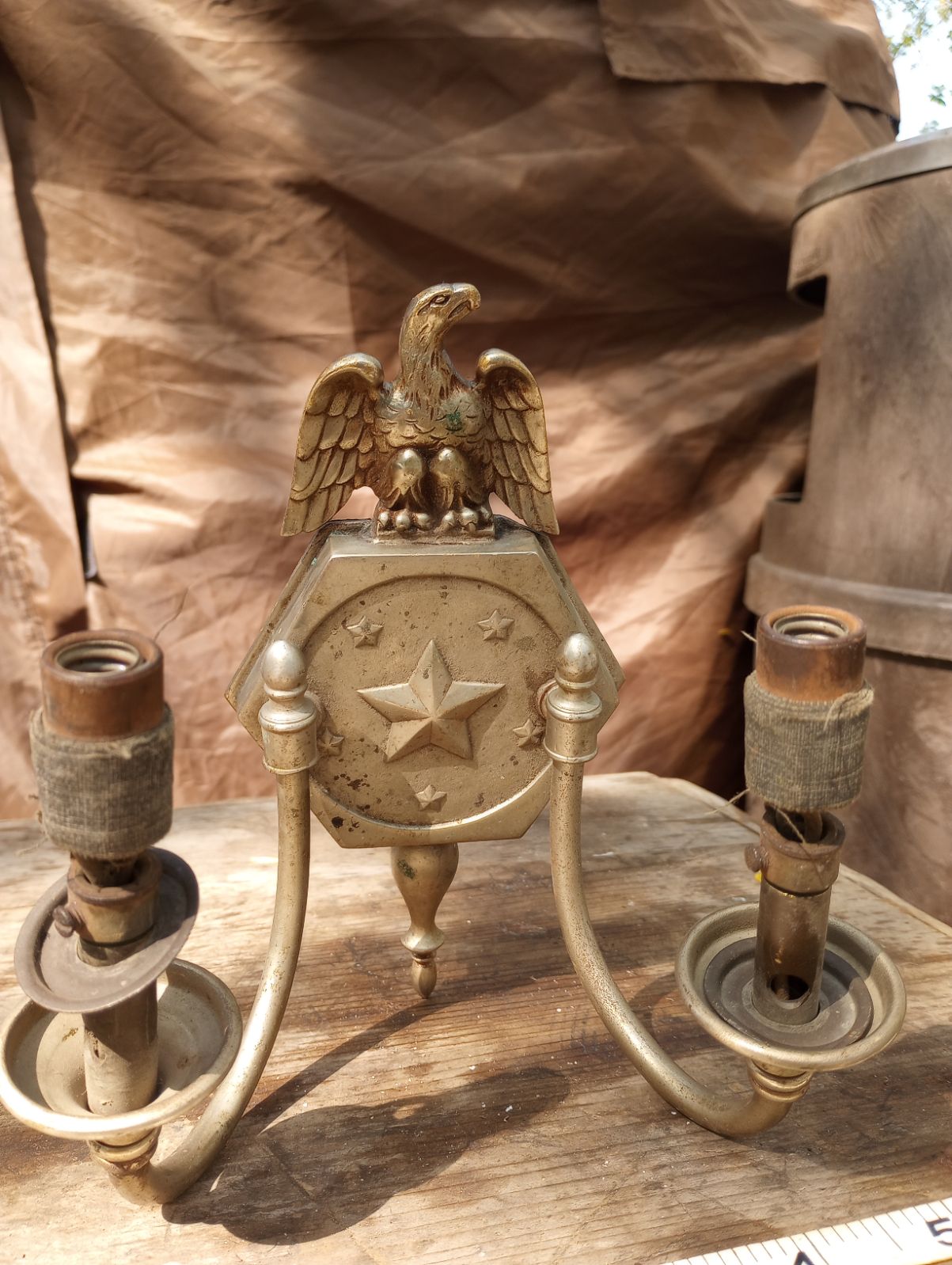 Eagle and Star Antique Light Fixture