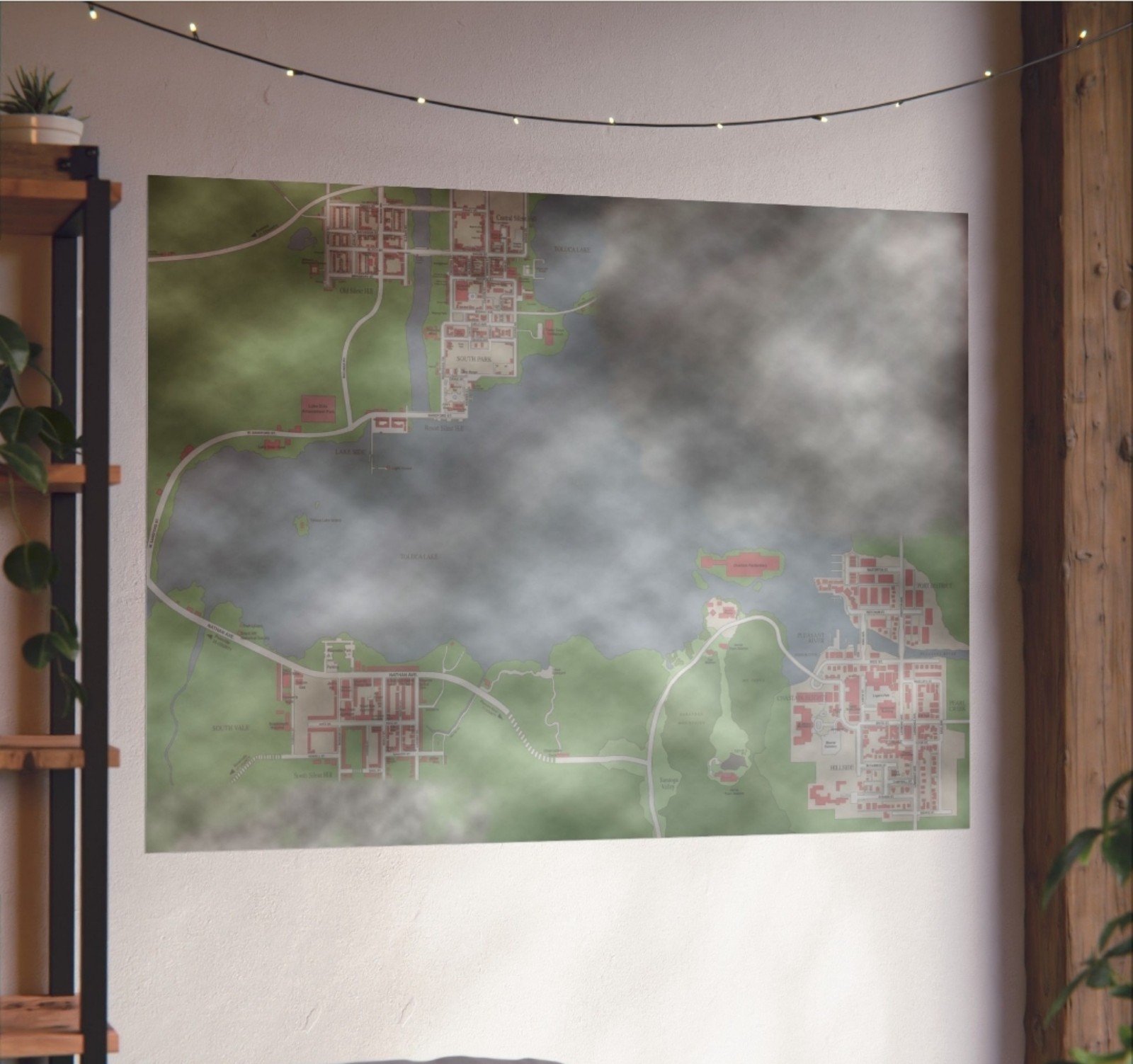 48x36 XL Silent Hill Map Wall Art Poster