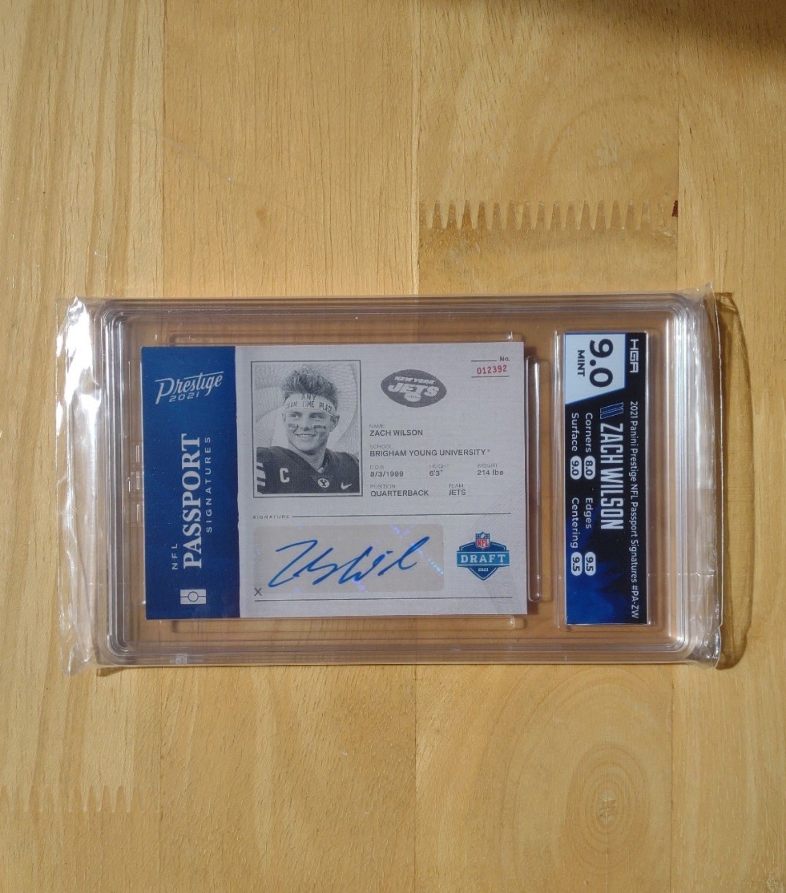 Zach Wilson Case Hit HGA 9 Auto 10 Grade Rookie