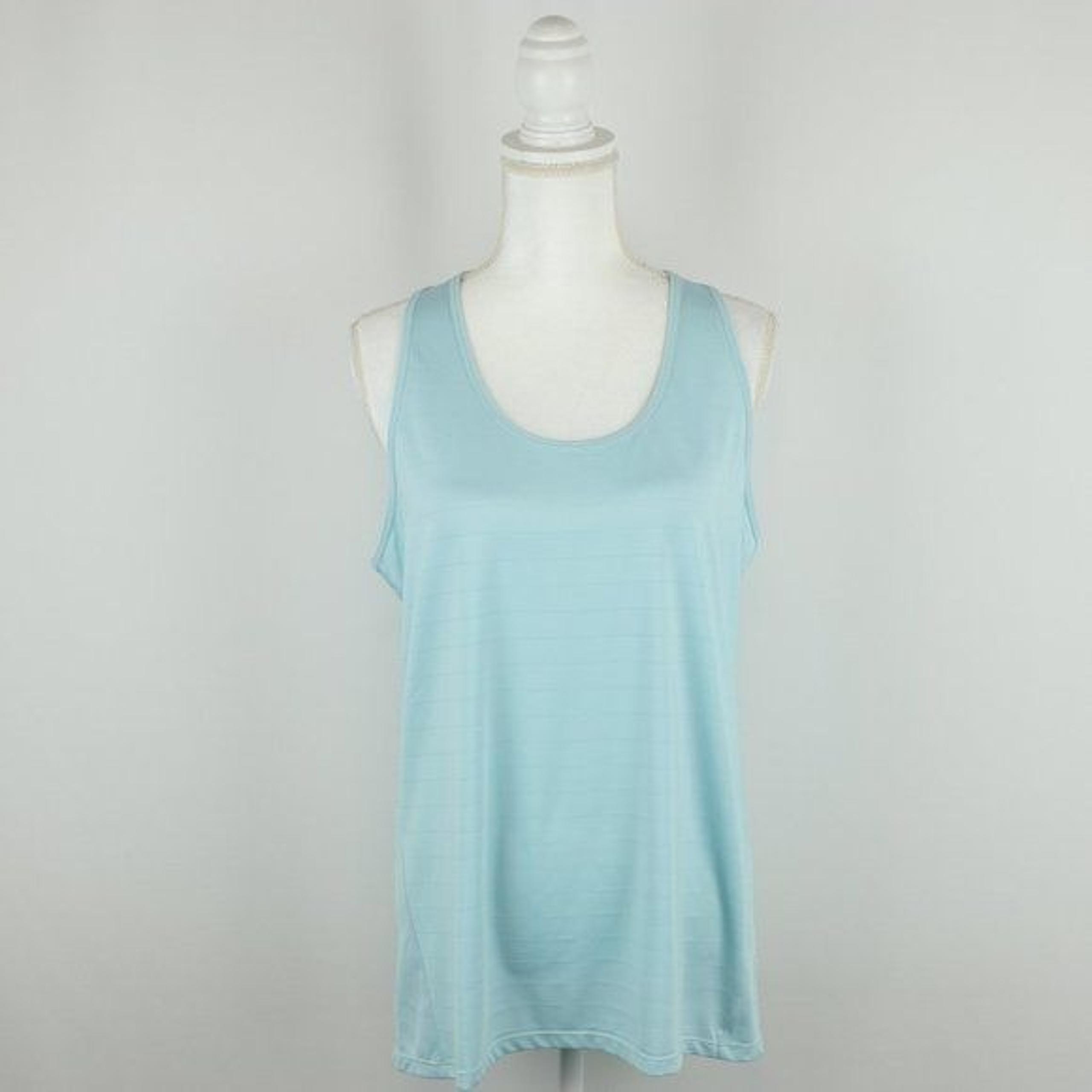 GoLite Women's Large Blue Striped Scoop Neck Racerback Activewear Tank Top