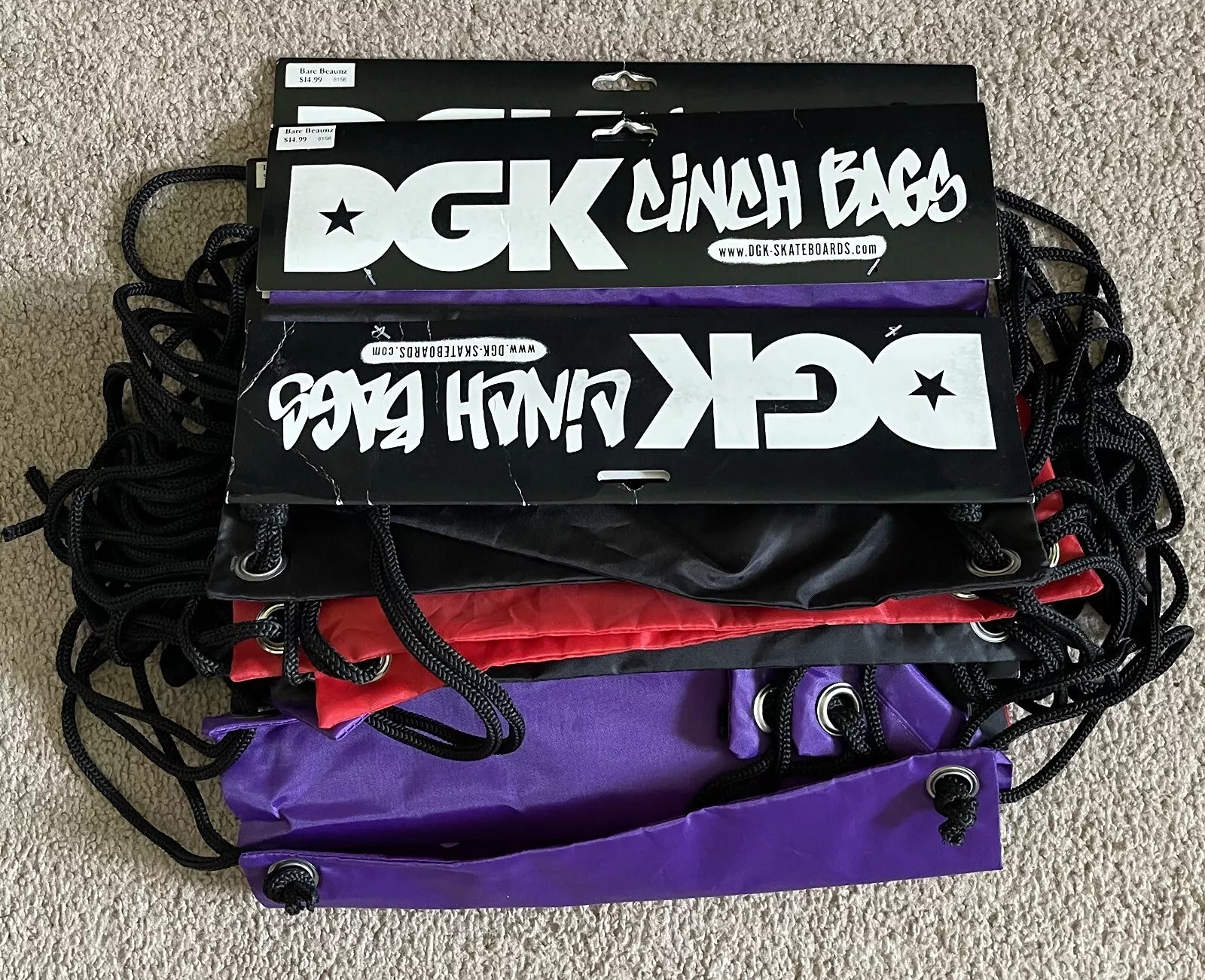 DGK - DGK ALL DAY / I LOVE HATERS Cinch Bag LOT 9 bags multiple colors