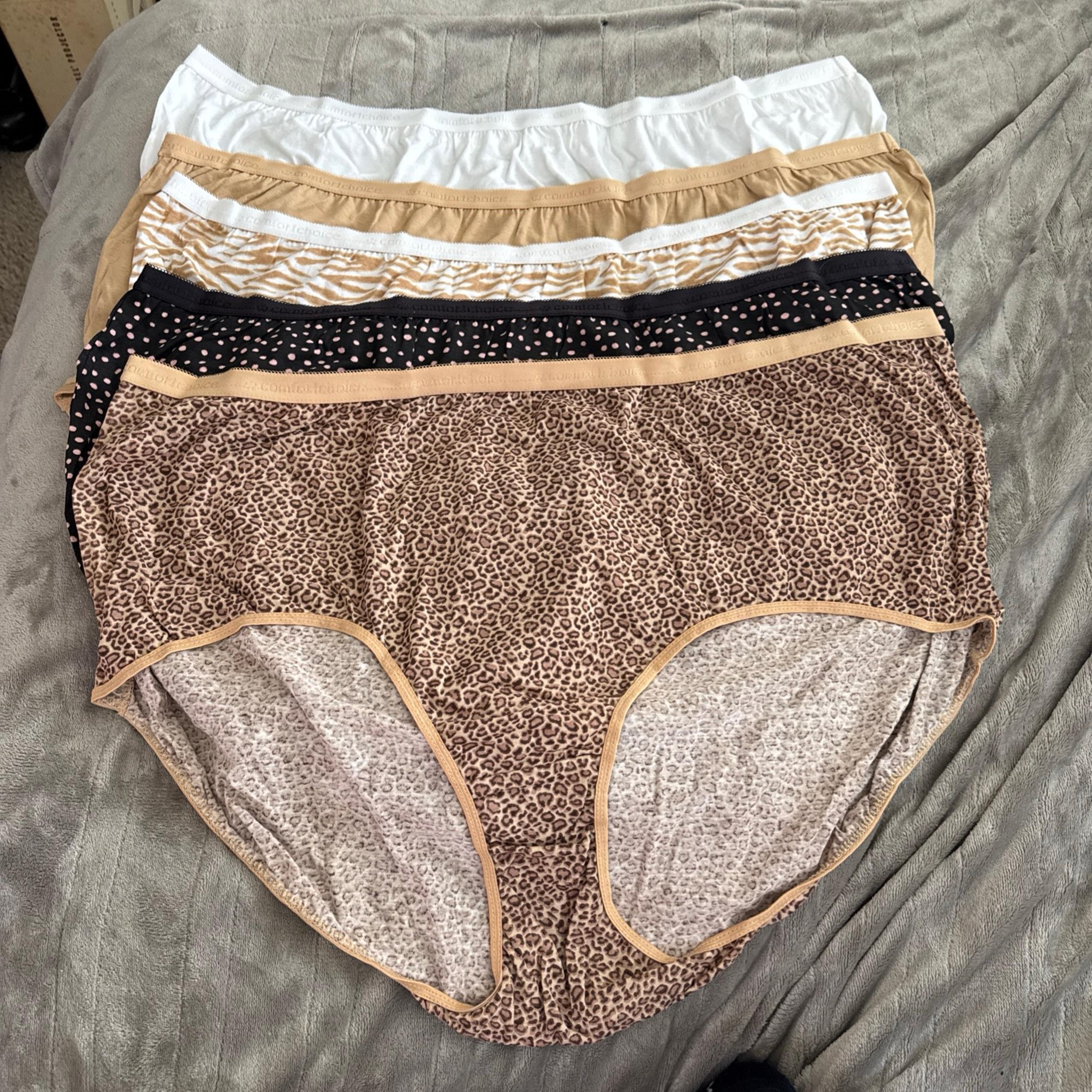 5 PAIRS OF COMFORTCHOICE 100% COTTON UNDERWEAR PANTIES PLUS SIZE 13 NEW COLORFUL