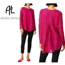 BREATHTAKINGAdam Lippes Collective Magenta Lace Tunic Top