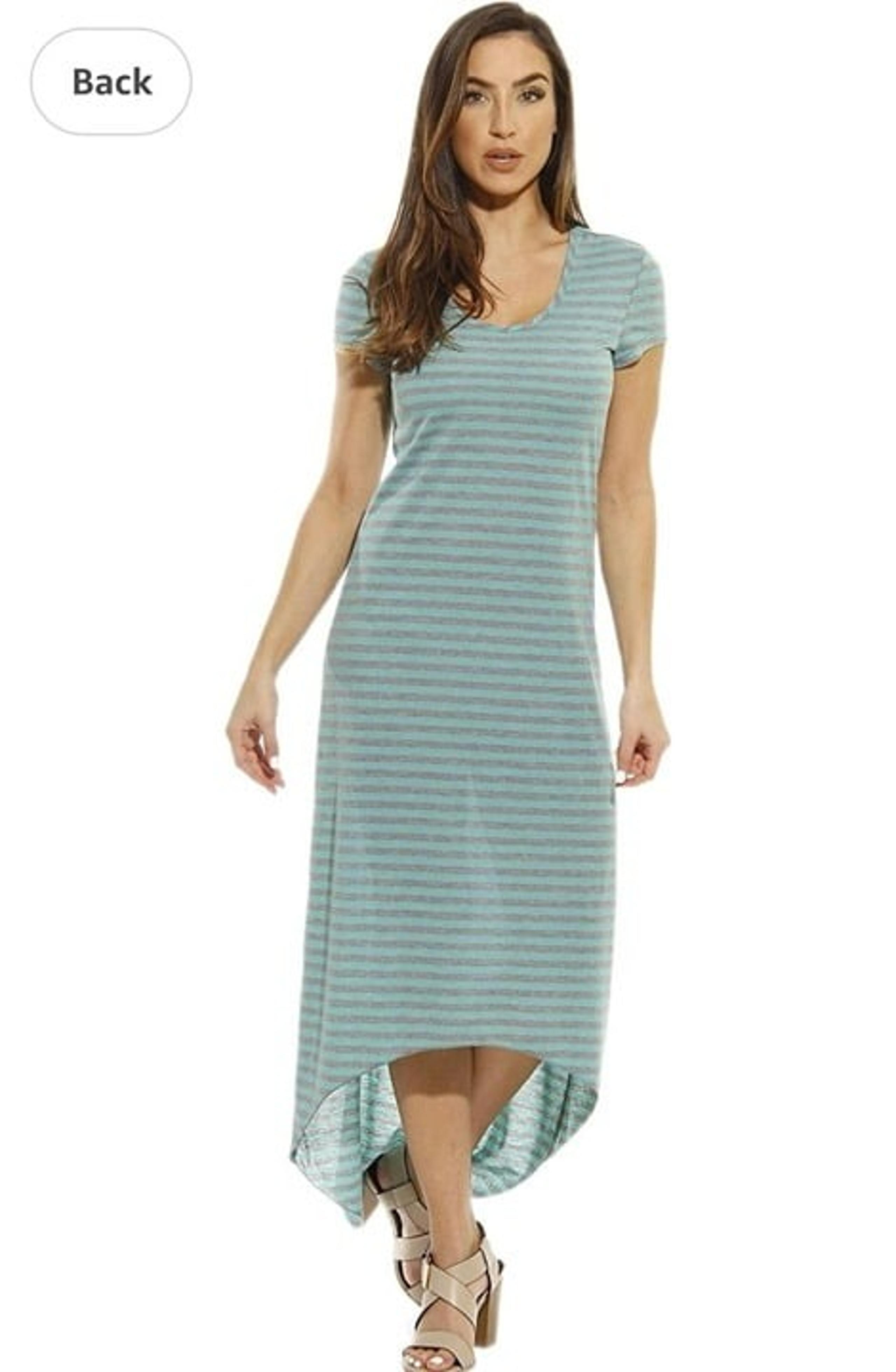 Just Love Maxi Dress Summer Dresses Women Teal Striped Long Gown Womans Ladies