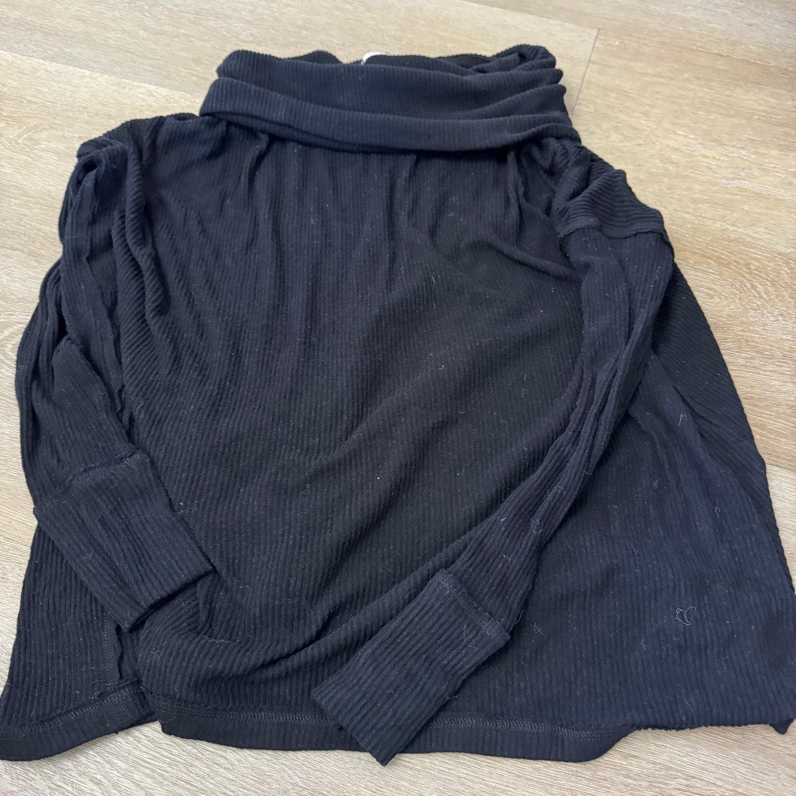 We the Free Open Back Black Turtleneck Sweater