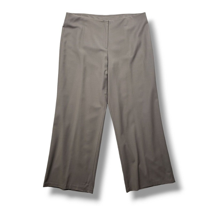 Eileen Fisher Wide Leg Trouser Womens XL Wool Blend Grey High Rise Pants
