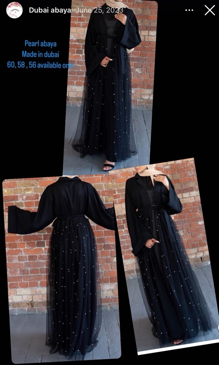 Made in Dubai abaya chiffon covers with pearl