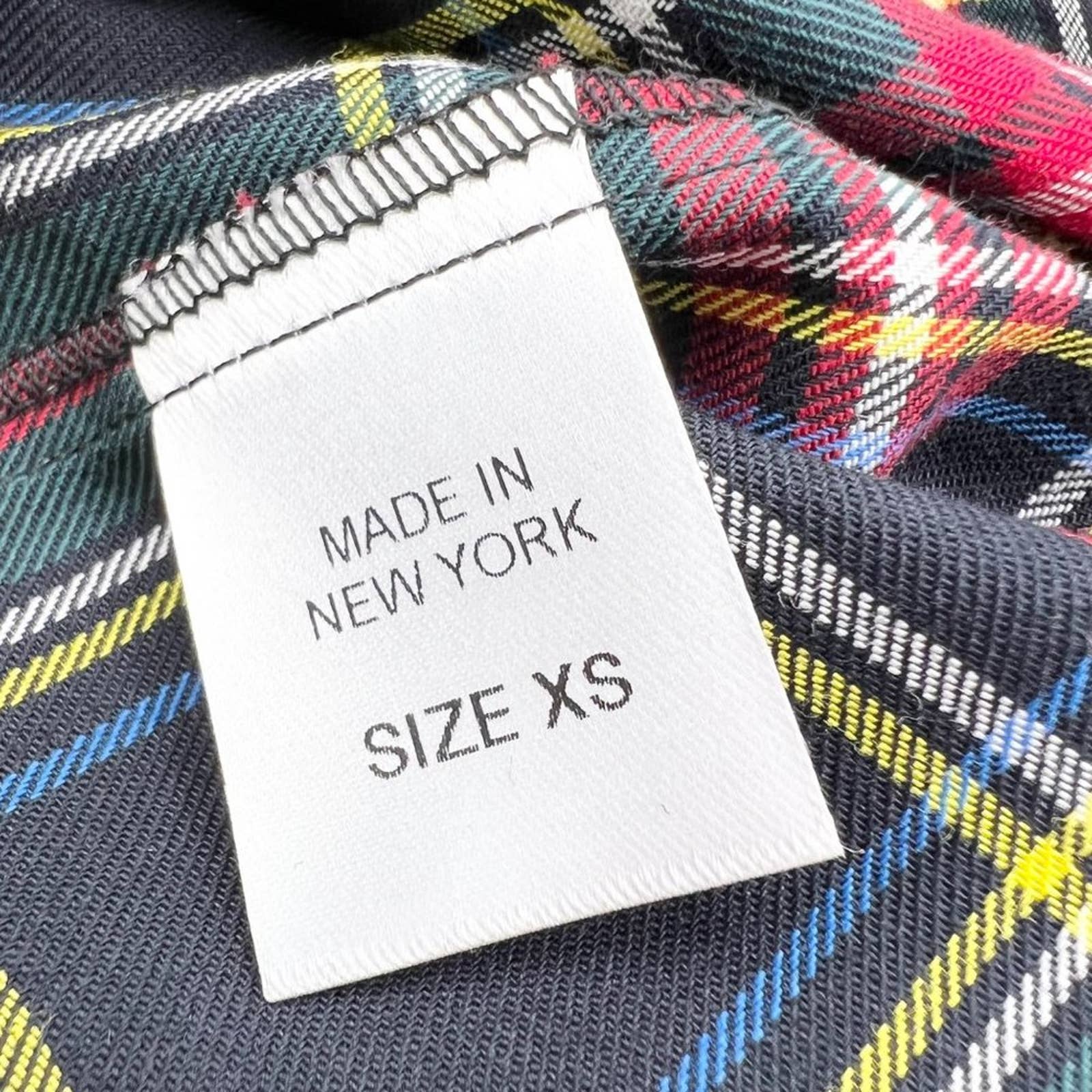 Petersyn Aldrich Tartan Plaid Western Pearl Snap Puff Sleeve 2024 Red Black Yellow XS