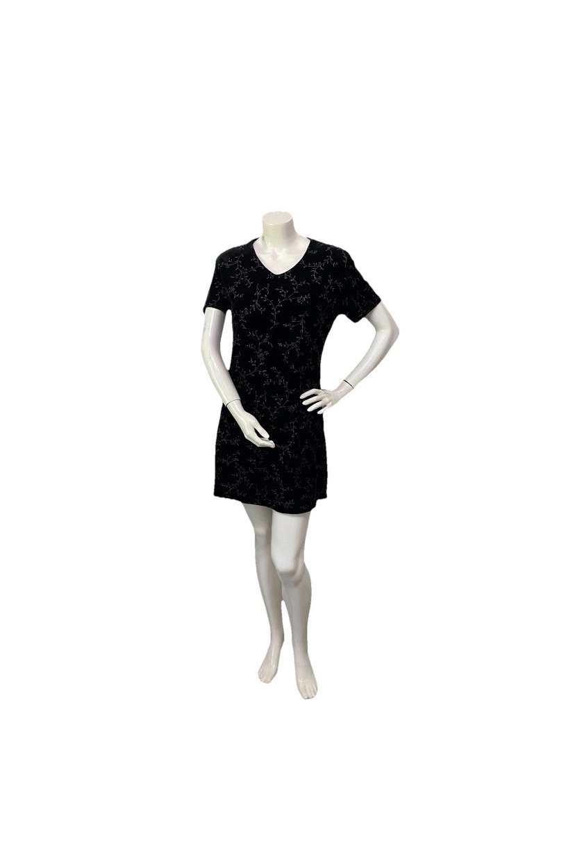 Jaqueline Ferrar 6P Vintage Black Sparkle MiniDress GrungeFairy Maximalist Retro
