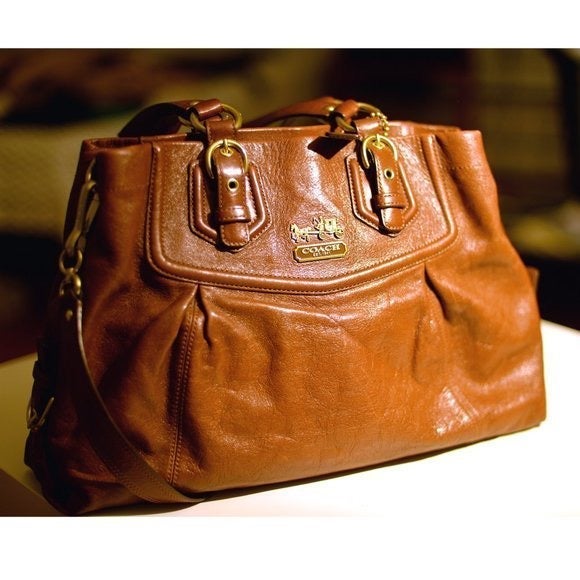 Coach Ashley satchel tote brown leather