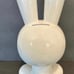 Vintage ceramic bunny rabbit bank kitschy holding a carrot 10”T anthropomorphic