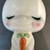 Vintage ceramic bunny rabbit bank kitschy holding a carrot 10”T anthropomorphic