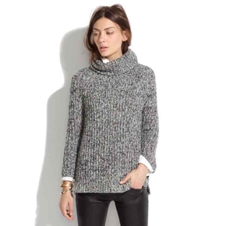 Madewell gray Marled funnel neck sweater